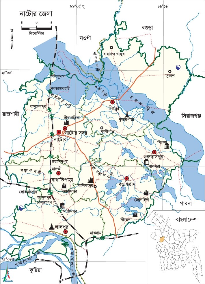 নাটোর জেলার মানচিত্র